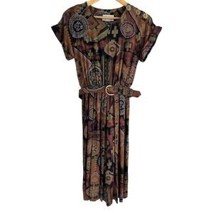 Vintage USA Peri Petites‎ Women’s Size 8 80s Boho Midwestern Dress